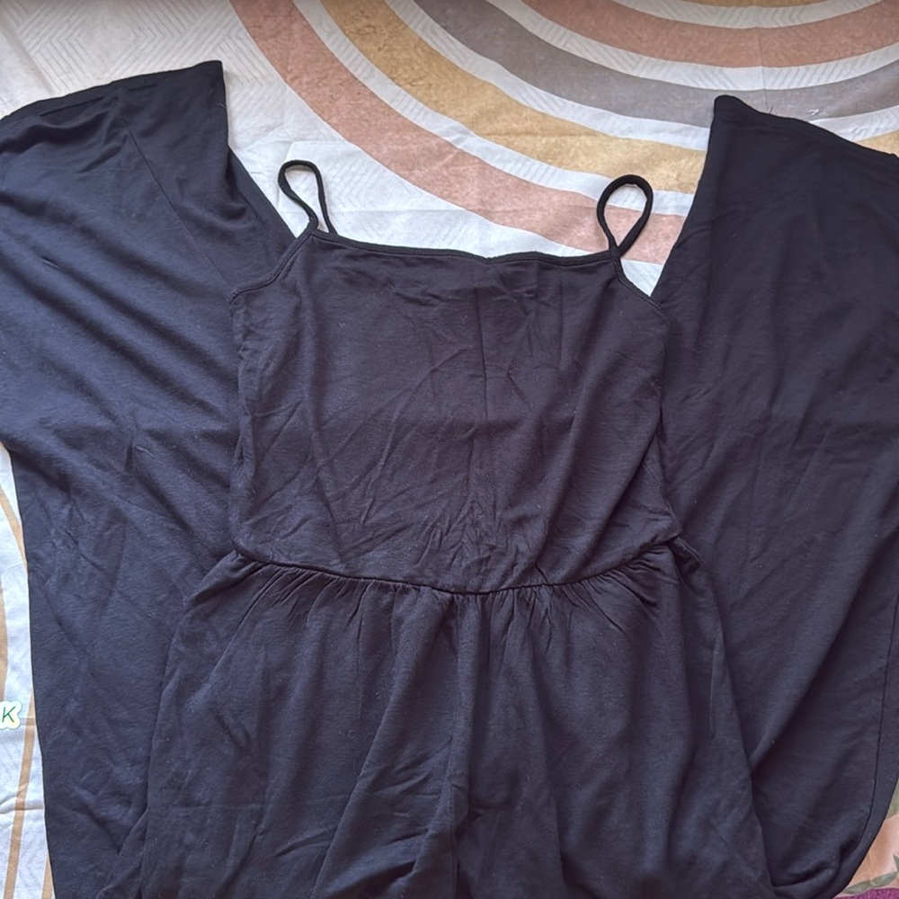 3/$10 Antistar Black Wide Leg Spaghetti Strap Jumpsuit - Picture 2 of 6